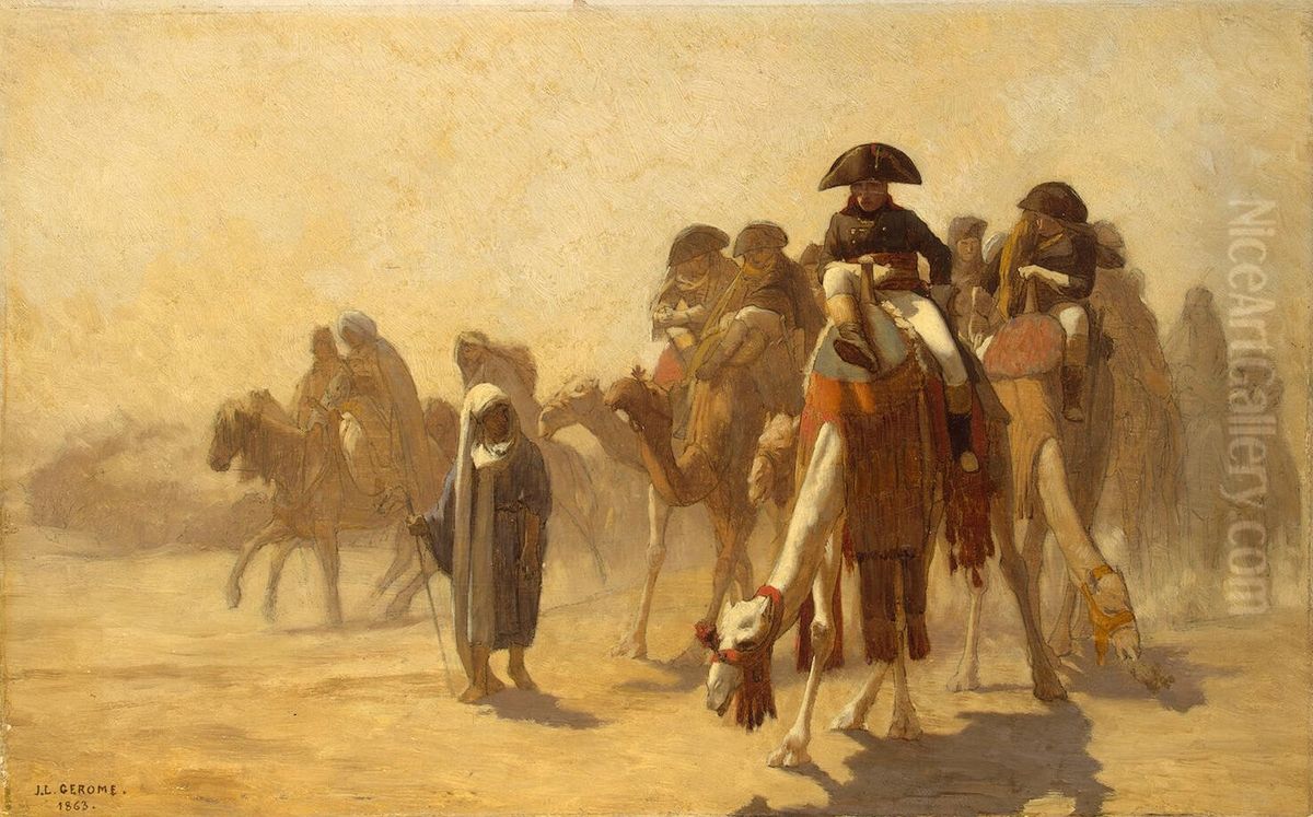 Napoleon in Egypt (General Bonaparte with his Headquarters in Egypt). A Sketch Oil Painting by Jean-Leon Gerome