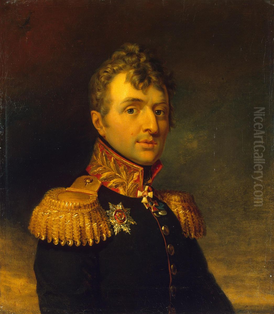 Portrait of Ivan V. Manteuffel (1771-1813) Oil Painting by George Dawe