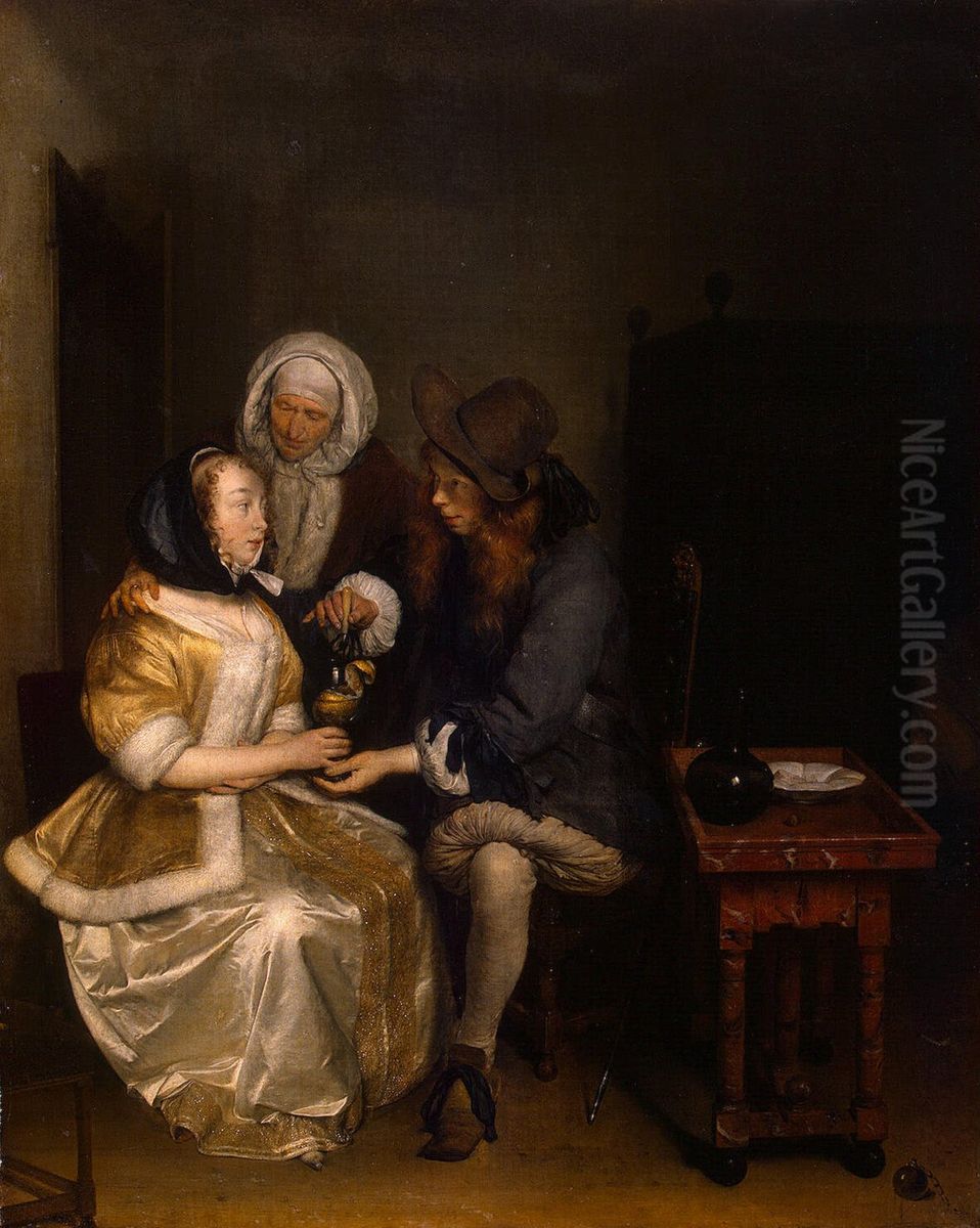 Het glas limonade Oil Painting by Gerard Ter Borch