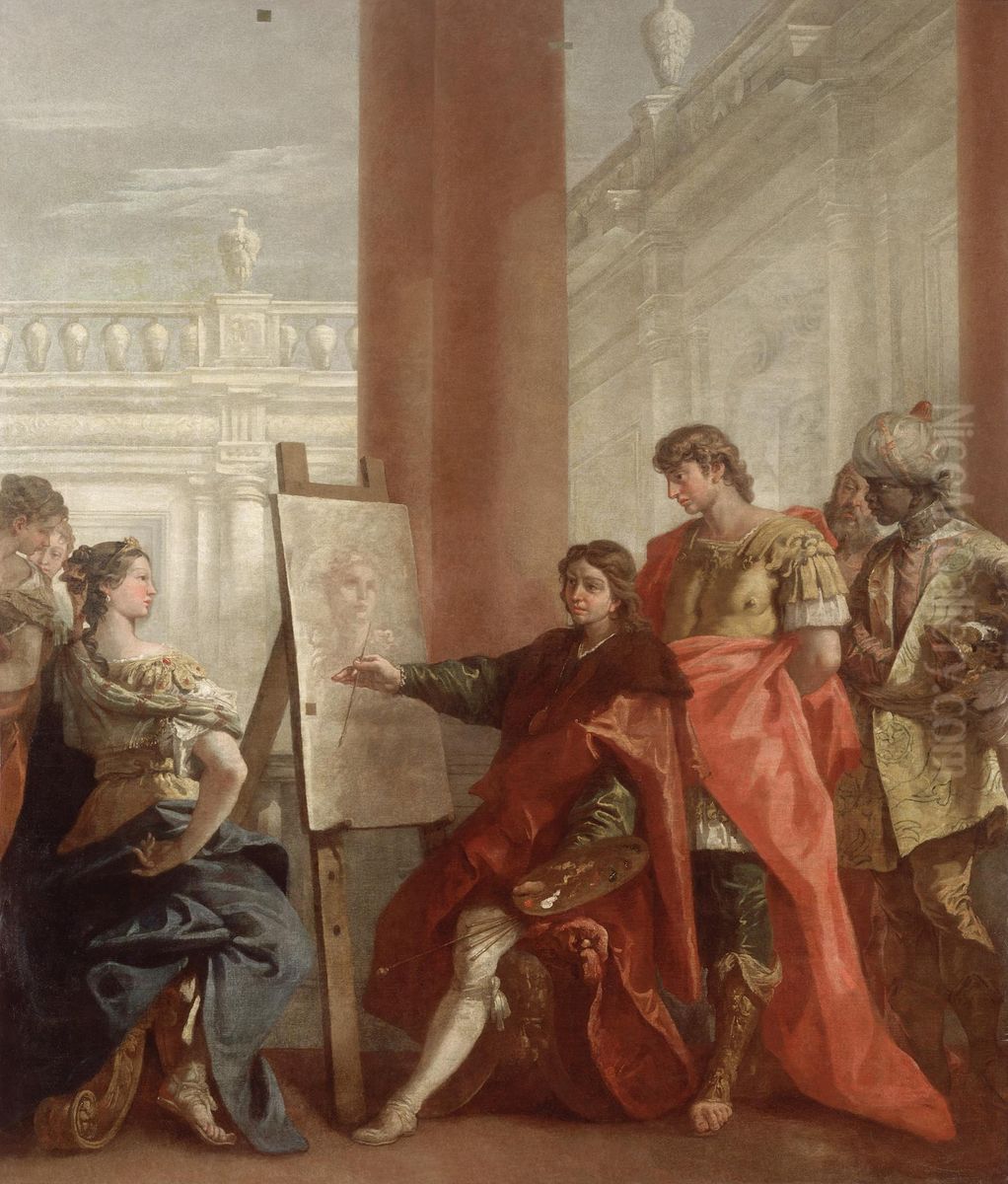 Apelles Paints Campaspa Oil Painting by Sebastiano Ricci