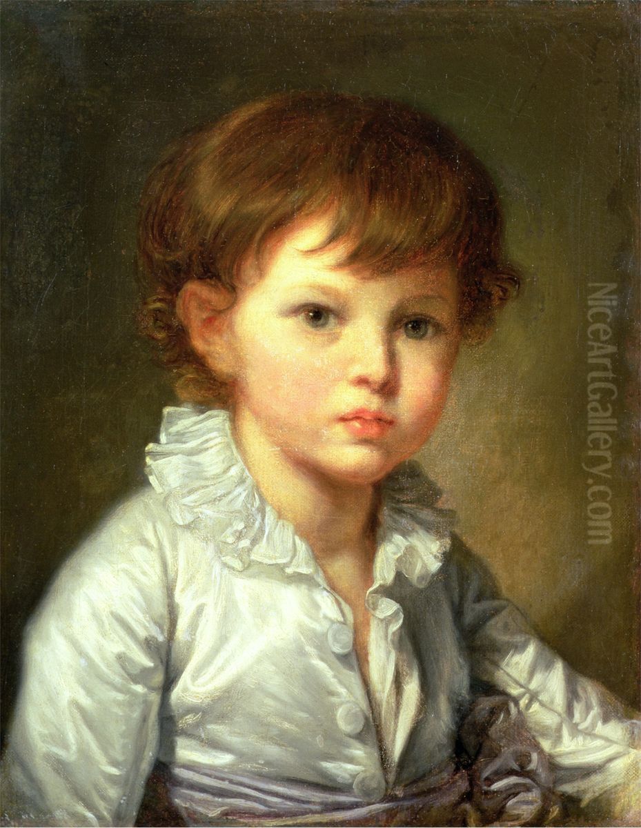 Portrait of Count Pavel Stroganov as a Child Oil Painting by Jean-Baptiste Greuze