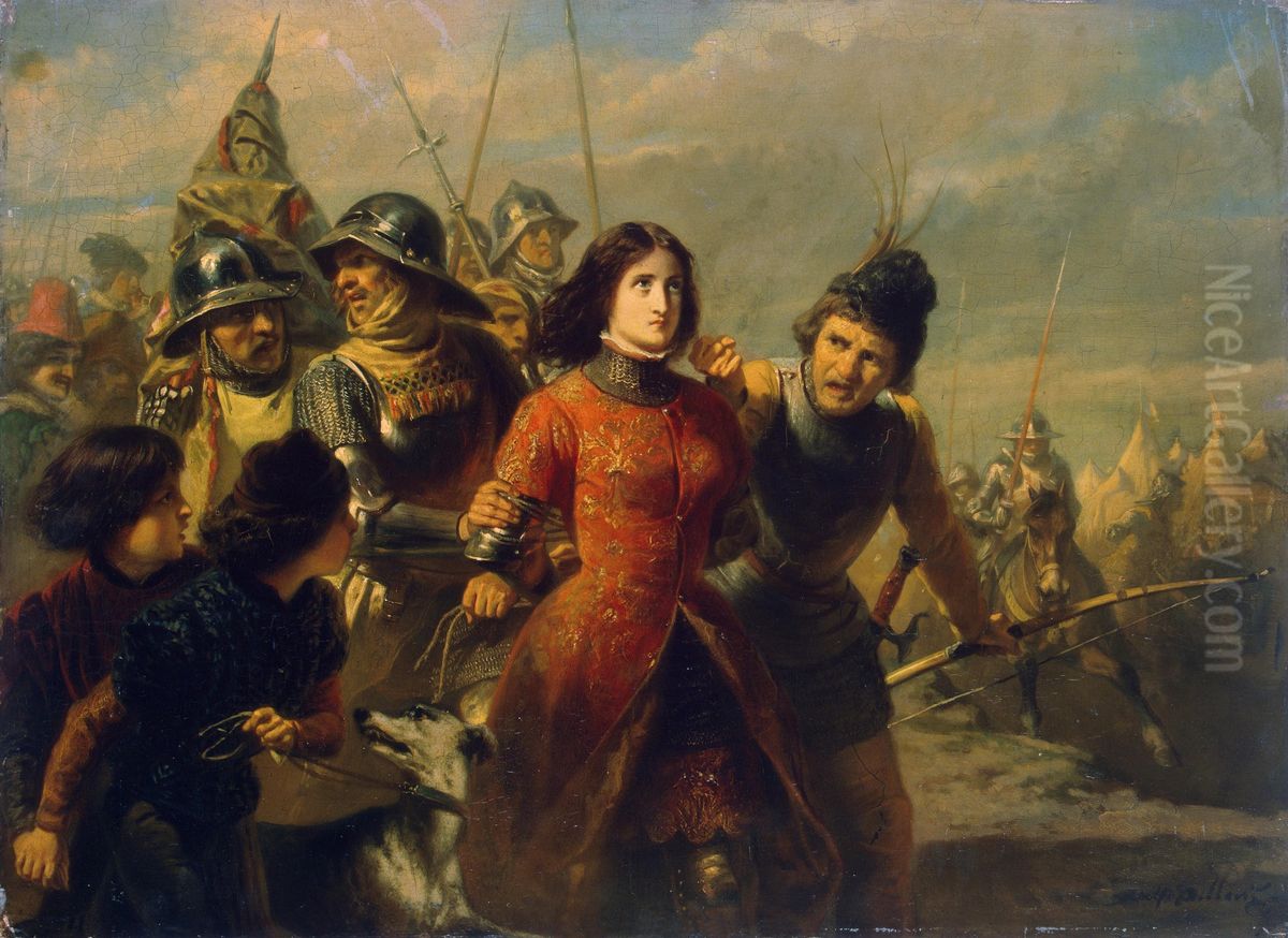 Capture of Joan of Arc Oil Painting by Adolf Alexander Dillens