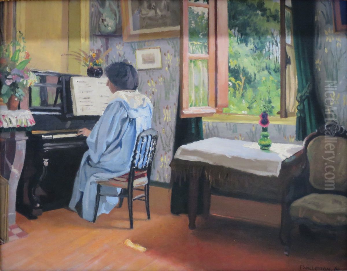 Lady at the Piano Oil Painting by Felix Vallotton