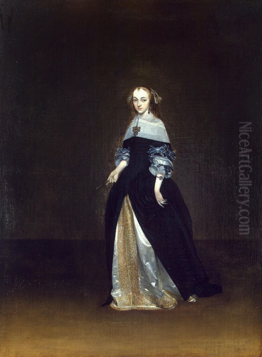 Portrait of Catarina van Leunink Oil Painting by Gerard Ter Borch