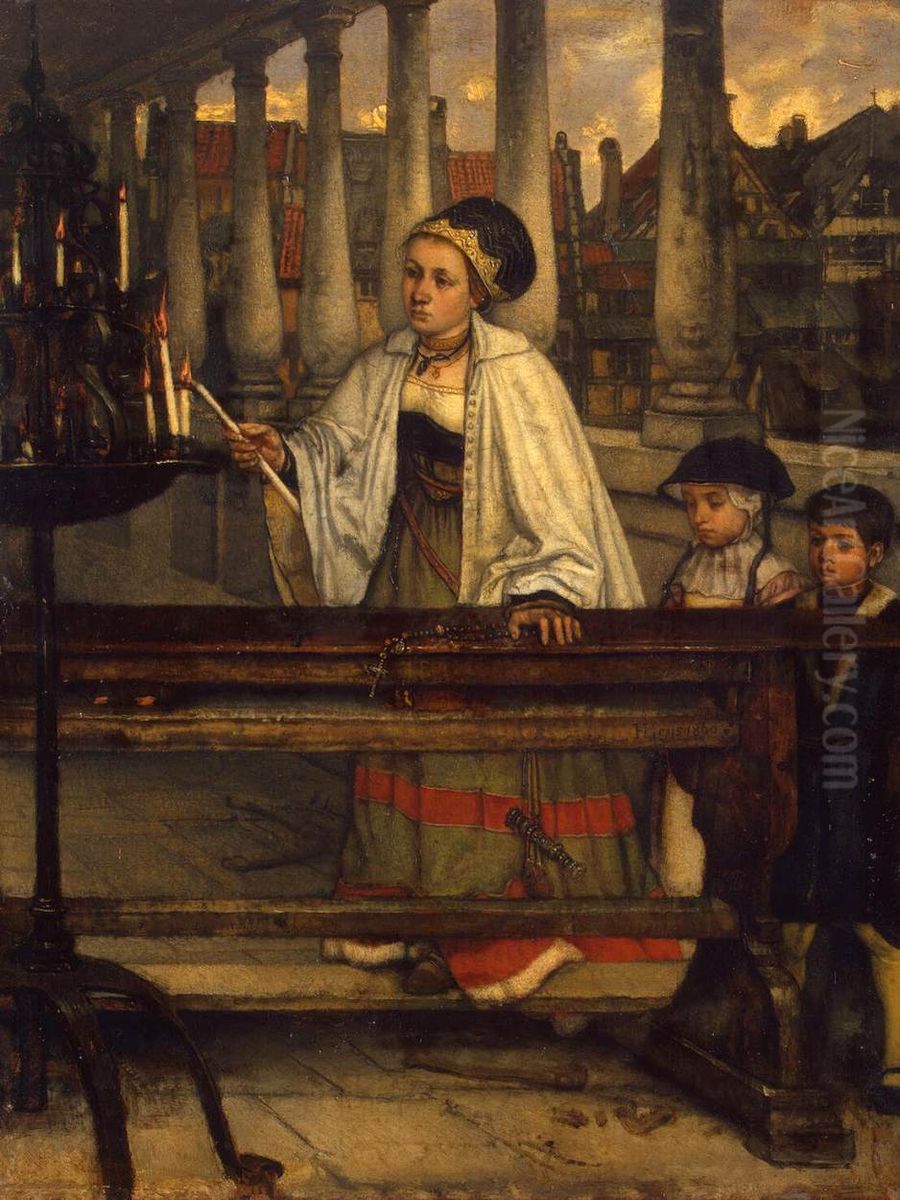 Vow Oil Painting by Jan August Hendrik Leys