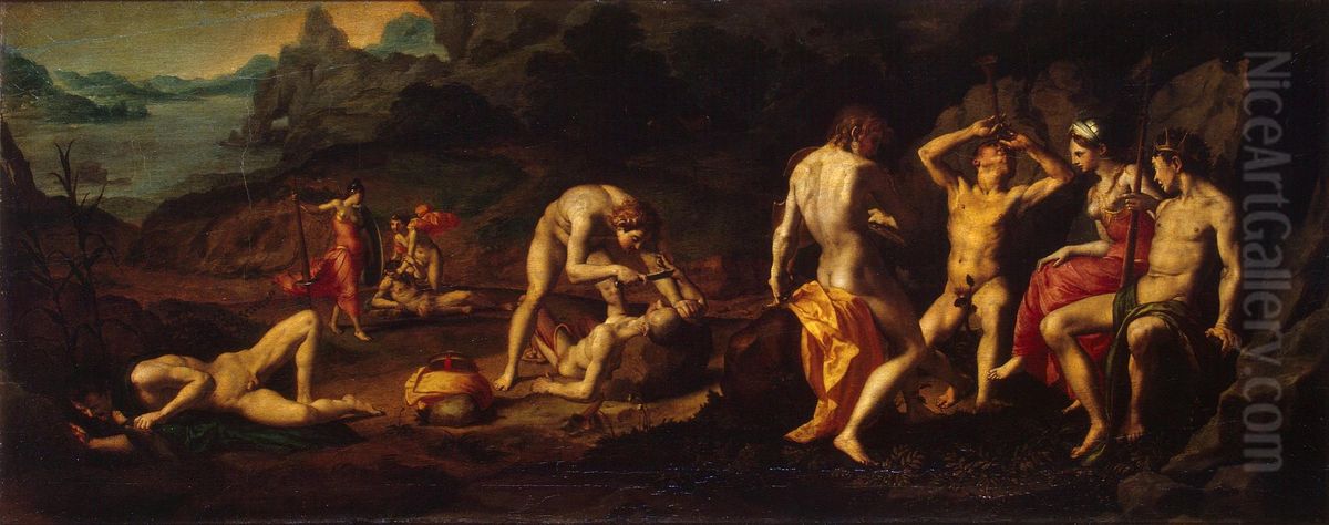 Flaying of Marsyas Oil Painting by Bronzino