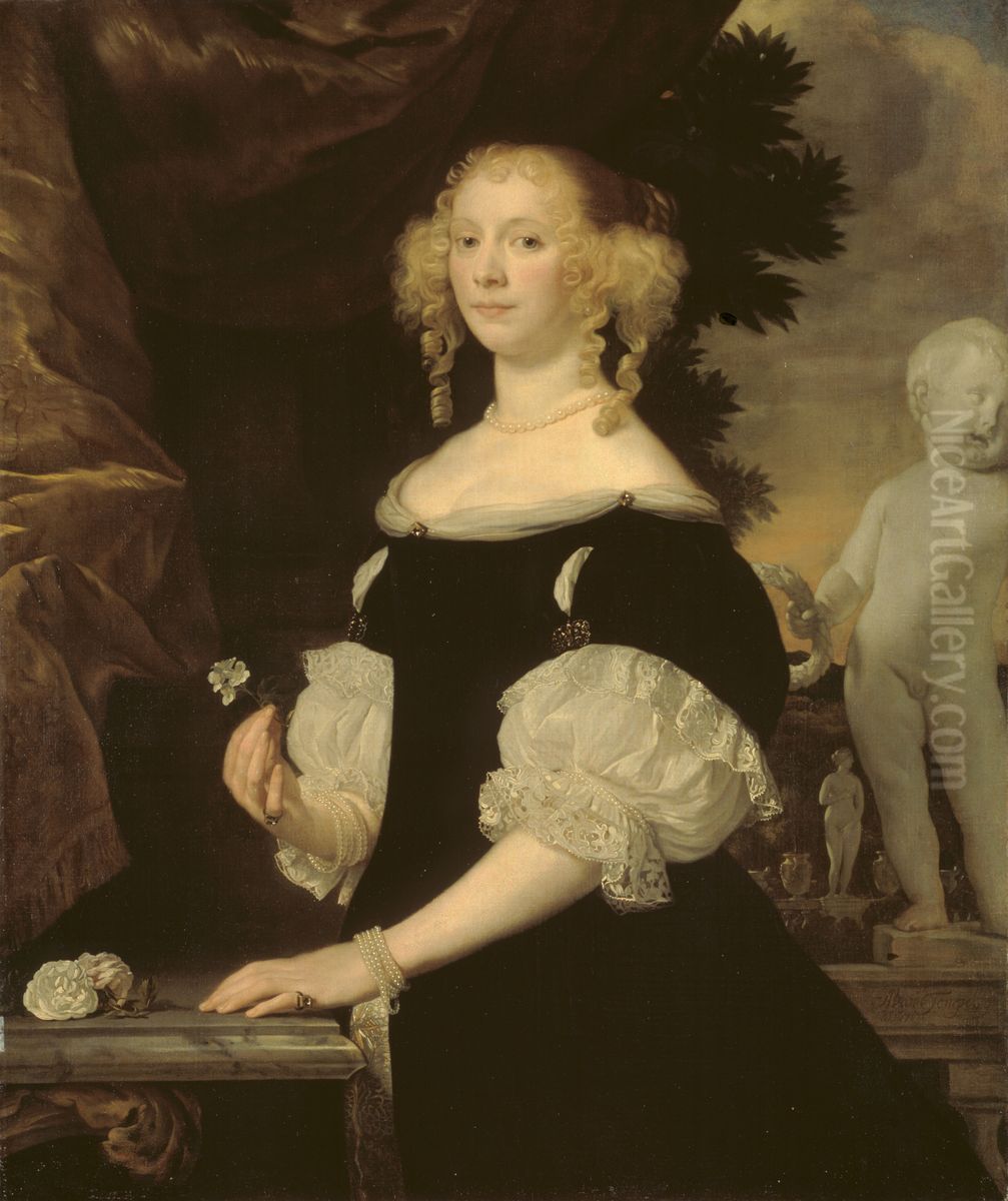 Portrait of the widow of admiral van Balen Oil Painting by Abraham Lambertsz van den Tempel