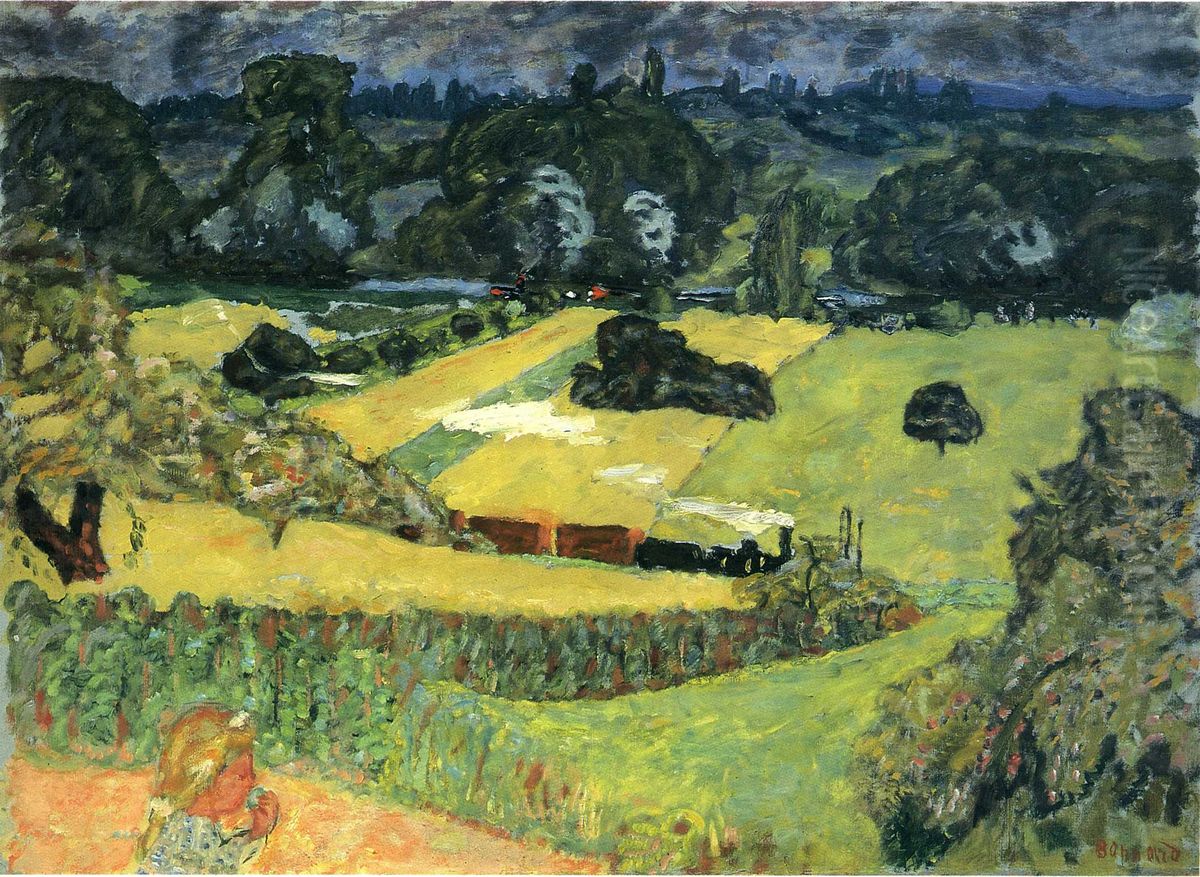 Train and Bardes (Landscape with a Goods Train). Oil Painting by Pierre Bonnard