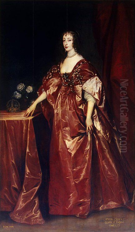 Portrait of Queen Henrietta-Maria Oil Painting by Sir Anthony Van Dyck