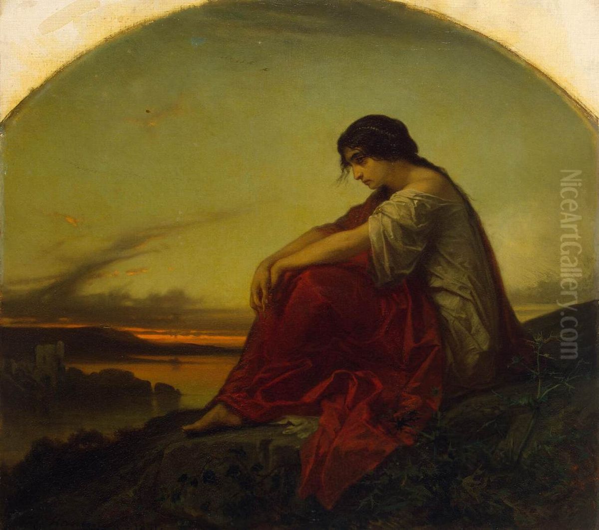 Disillusion Oil Painting by Edouard Hamman