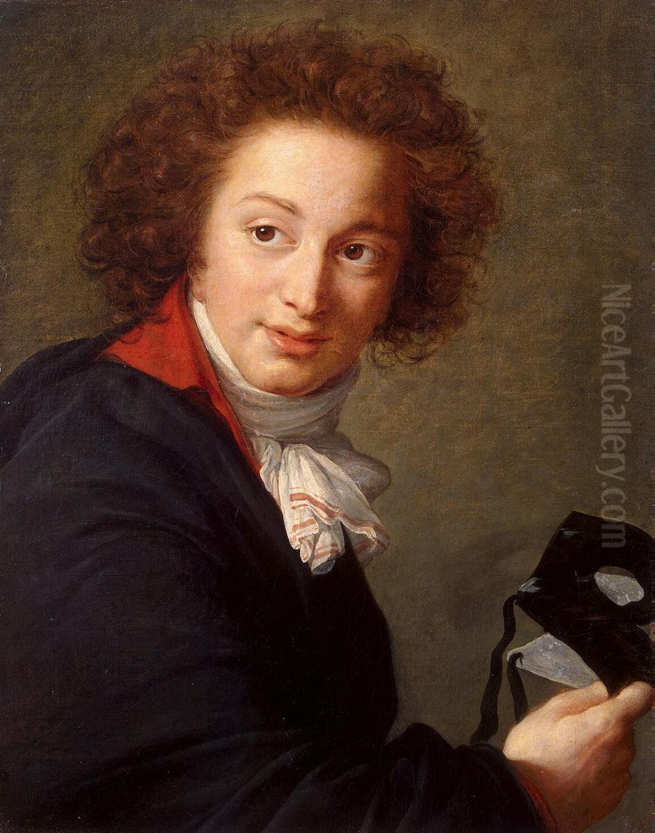 Portrait of Count Grigory Chernyshev with a Mask in His Hand Oil Painting by Elisabeth Louise Vigee Le Brun