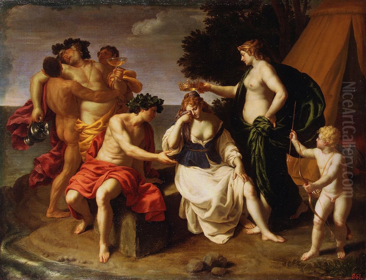 Bacchus   and  Ariadne Oil Painting by Alessandro Turchi