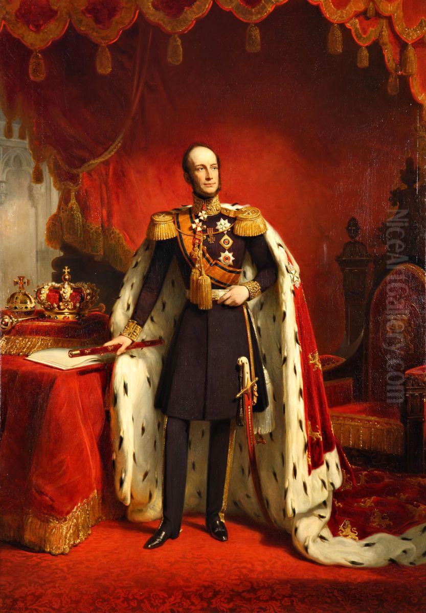 Portrait of William II of Orange, King of the Netherlands Oil Painting by Nicolaas Pieneman