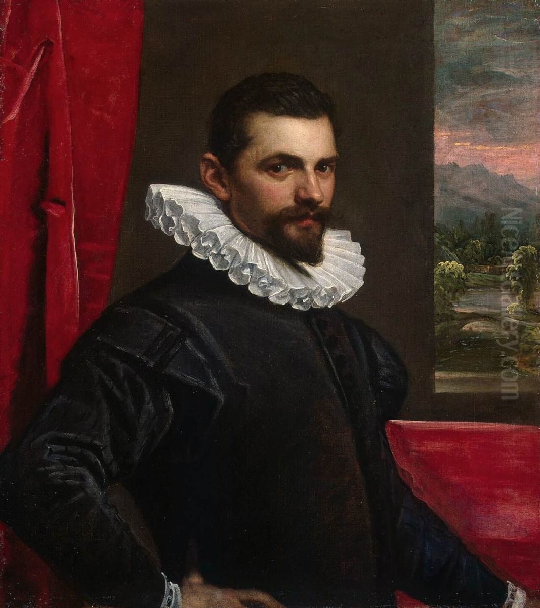Portrait of a Man (Francesco Bassano? ) Oil Painting by Domenico Tintoretto