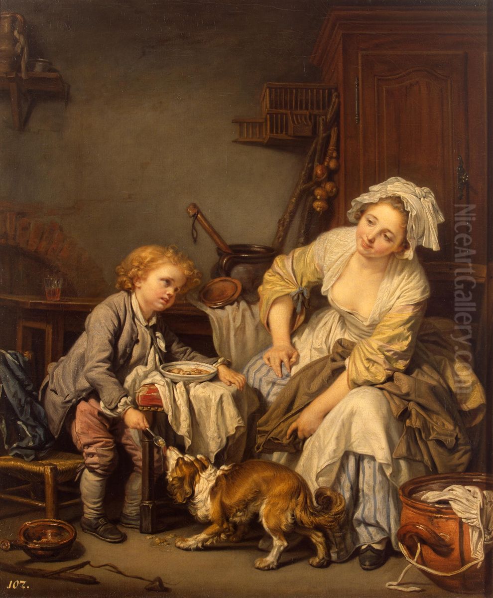 L'enfant gate Oil Painting by Jean-Baptiste Greuze