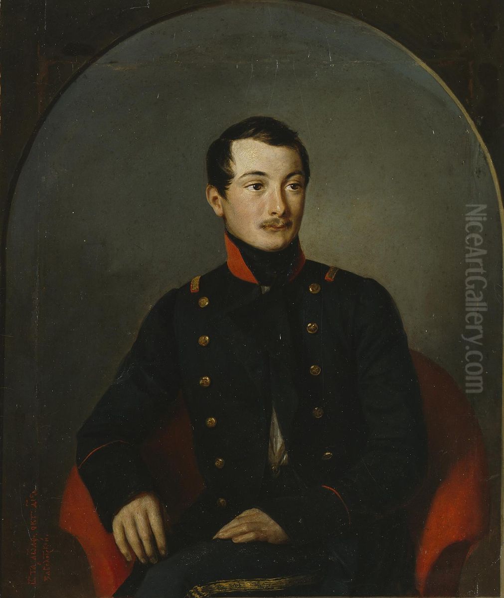 Portrait of a Hussar Guards Officer Oil Painting by Petr Zabolotskiy