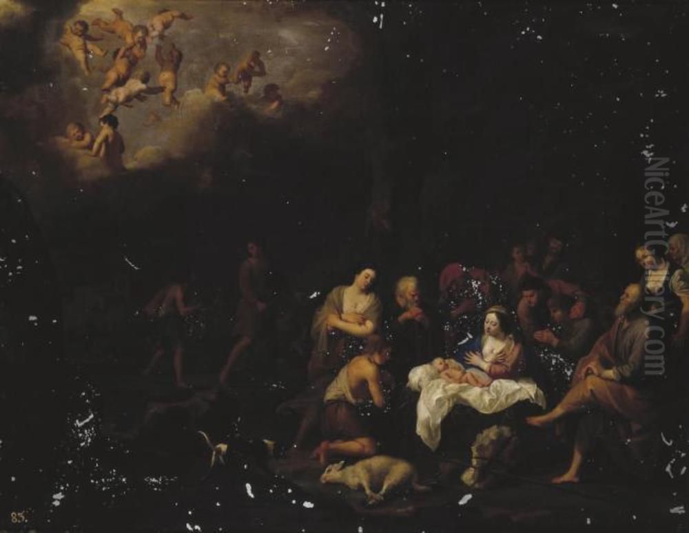 Adoration of the Shepherds Oil Painting by Cornelius van Poelenburgh