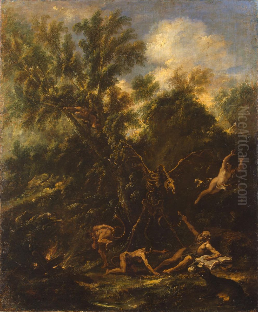 Temptation of St Anthony Oil Painting by Sebastiano Ricci