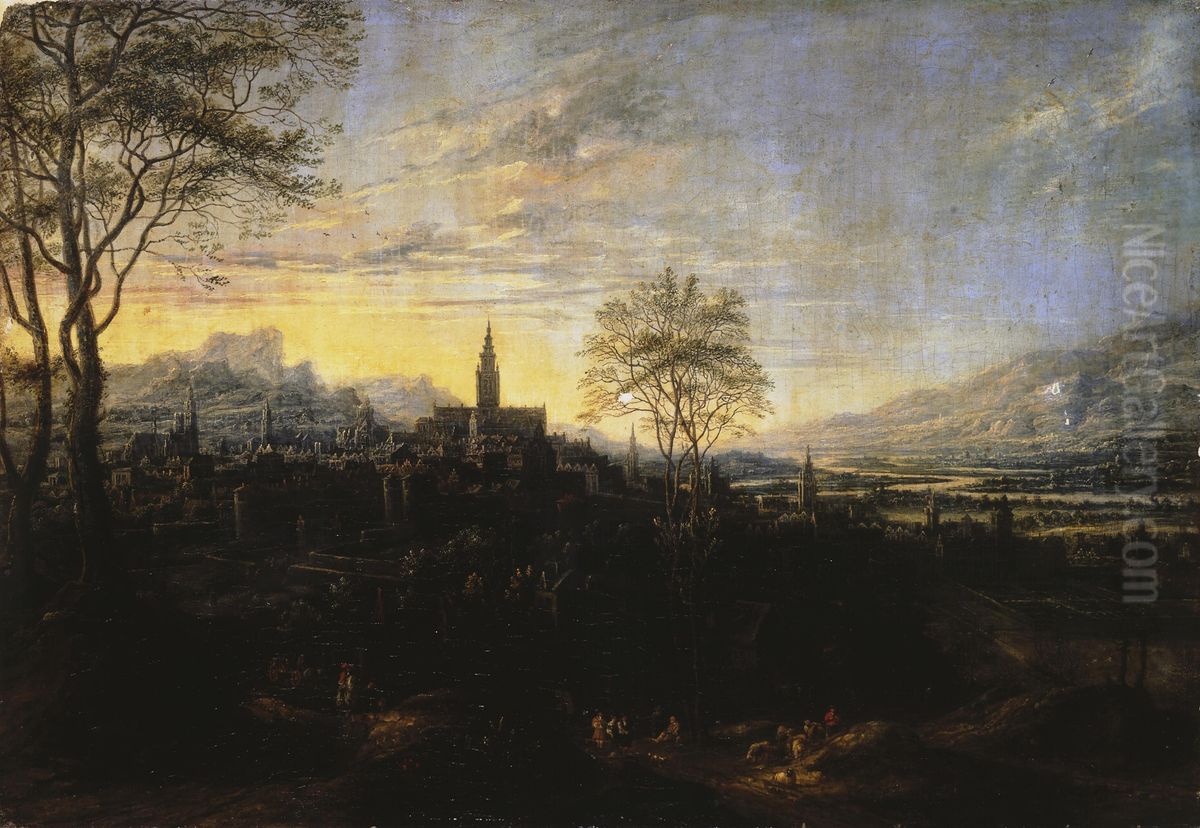 View of Brussels Oil Painting by Theodoor van Heil