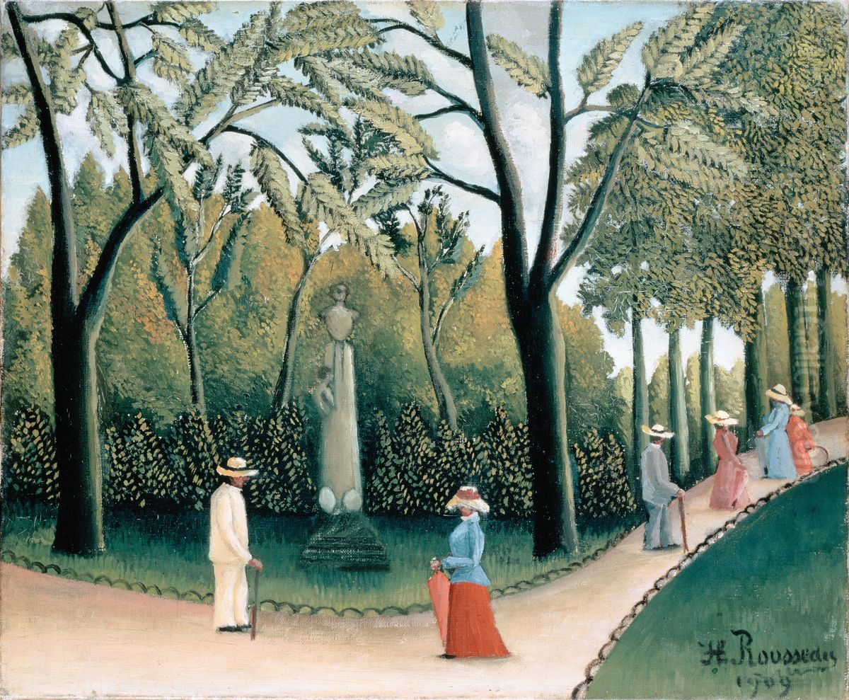 Luxembourg Gardens. Monument to Chopin Oil Painting by Henri Julien Rousseau