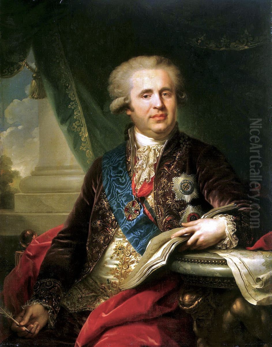 Portrait of Prince Bezborodko A.A. Oil Painting by Johann Baptist von Lampi the Elder