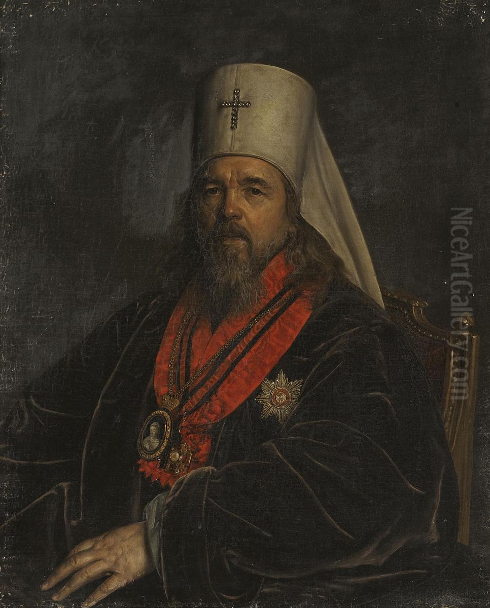 Portrait of Metropolitan Seraphim, whose secular name was Stefan Vasilievich Glagolevsky Oil Painting by Alexander Varnek