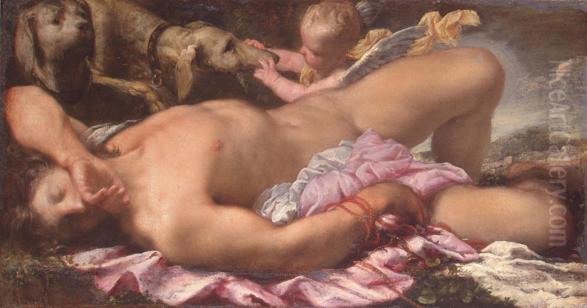 The Sleep of Endymion Oil Painting by Pietro Liberi