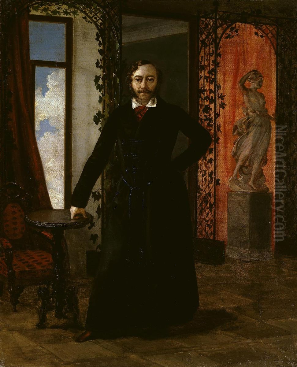 <<Portret otstavnogo voennogo>> Oil Painting by Pyotr Zakharov-Chechenets