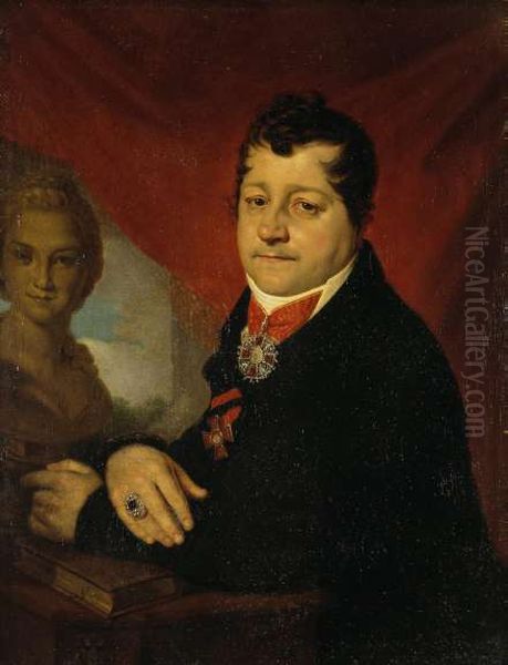 Portret d.t.s. Sergea Savvica Akovleva (1763-1818) Oil Painting by Vladimir Borovikovsky