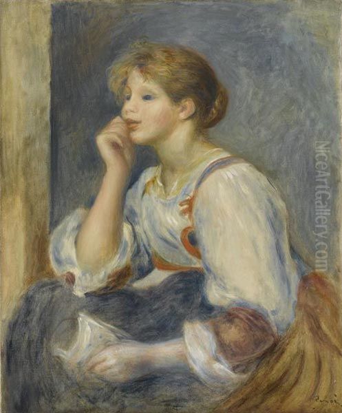 Femme a la lettre Oil Painting by Pierre Auguste Renoir