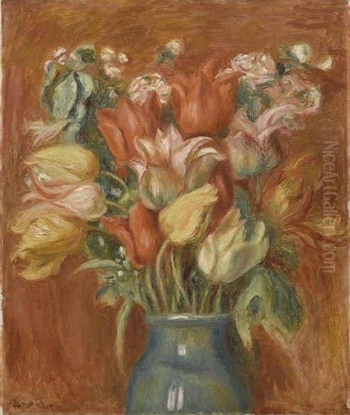 Bouquet de tulipes Oil Painting by Pierre Auguste Renoir