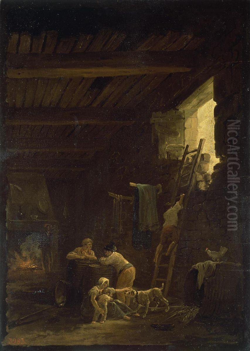 Peasant Dwelling-Place Oil Painting by Hubert Robert