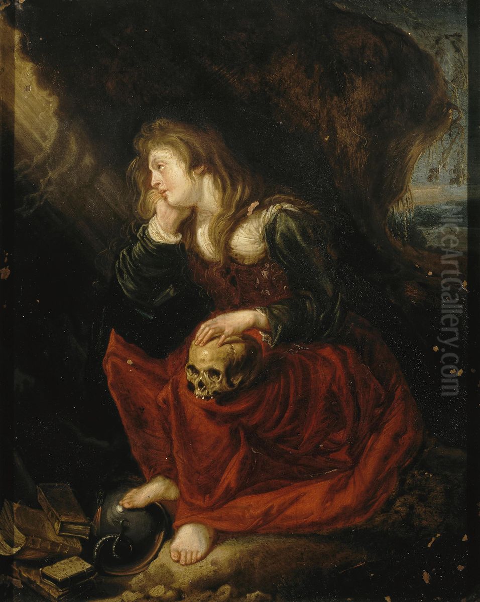 Berouwvolle Maria Magdalena Oil Painting by Simon de Vos