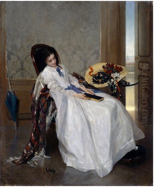 After a Walk Oil Painting by Gustave Leonard de Jonghe