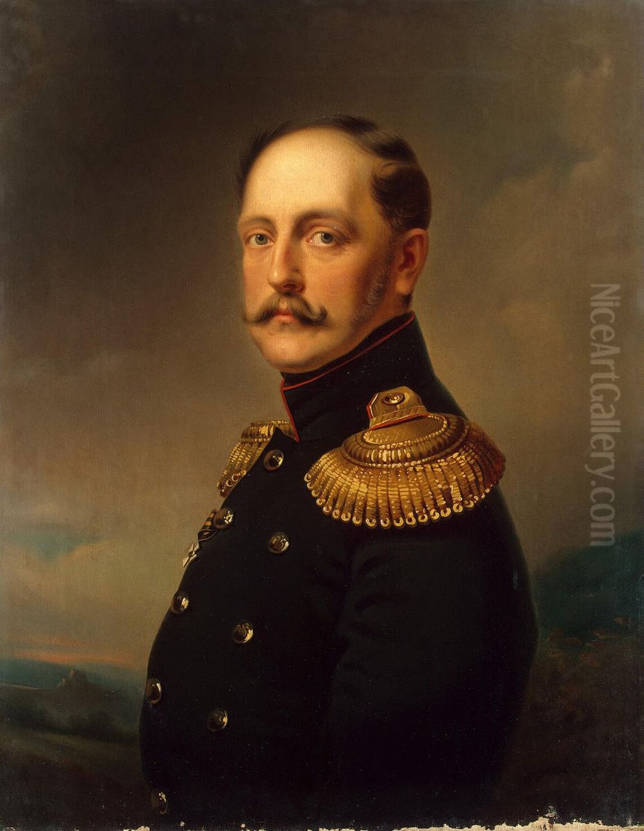Portrait of Emperor Nicholas IRusskij:Portret imperatora Nikolaa I Oil Painting by Georg von Bothmann