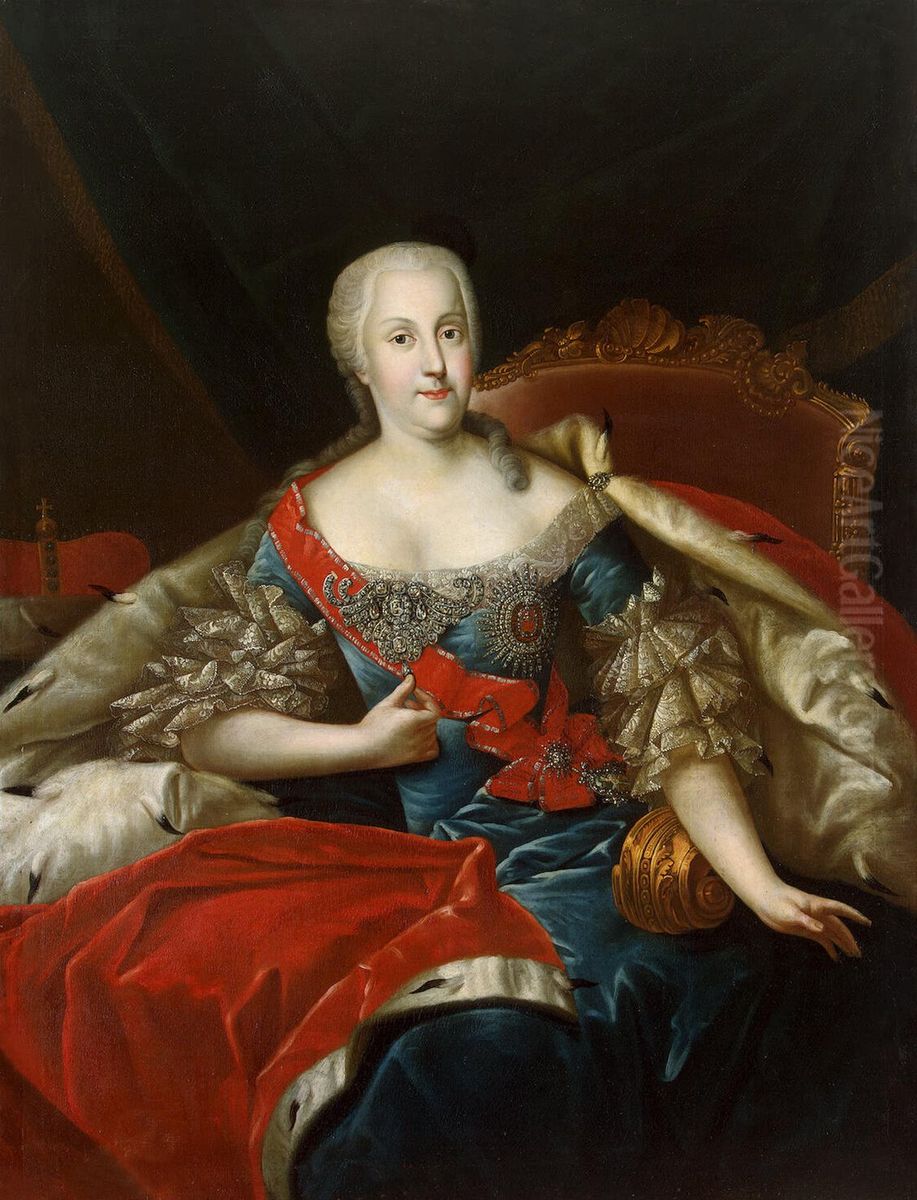 Portrait of Johanna Elisabeth of Holstein-Gottorp (1712-1760) Oil Painting by Antoine Pesne