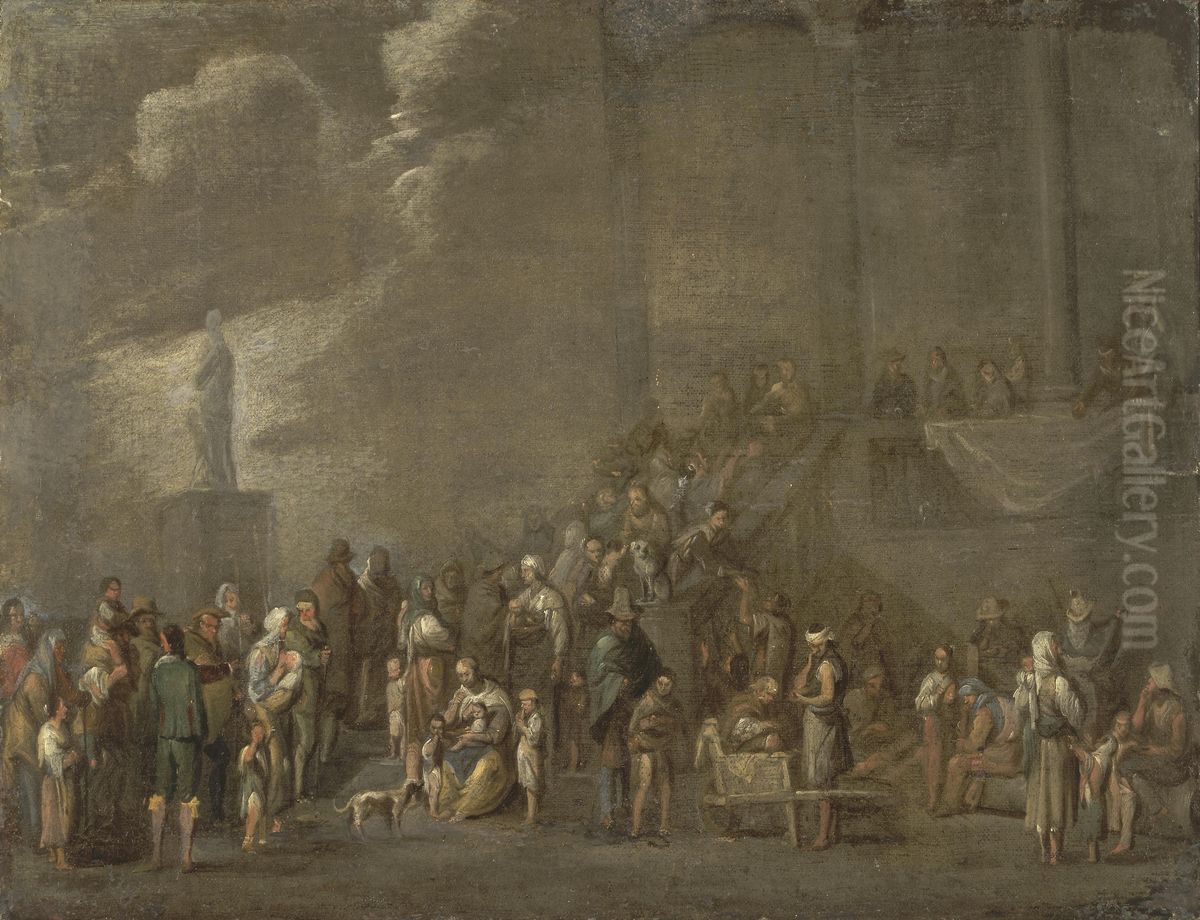 Distribution of Bread Oil Painting by Cornelis de Wael