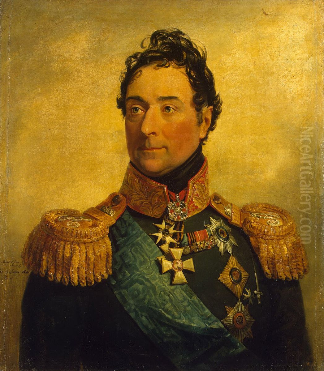 Portrait of Alexander F. Langeron (1763-1831) Oil Painting by George Dawe