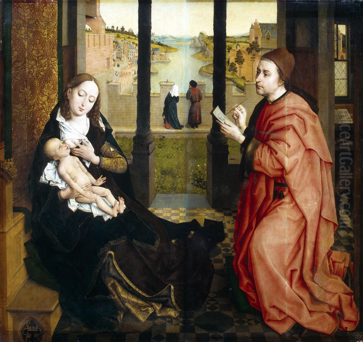 Hl. Lucas malt Maria Oil Painting by Rogier van der Weyden