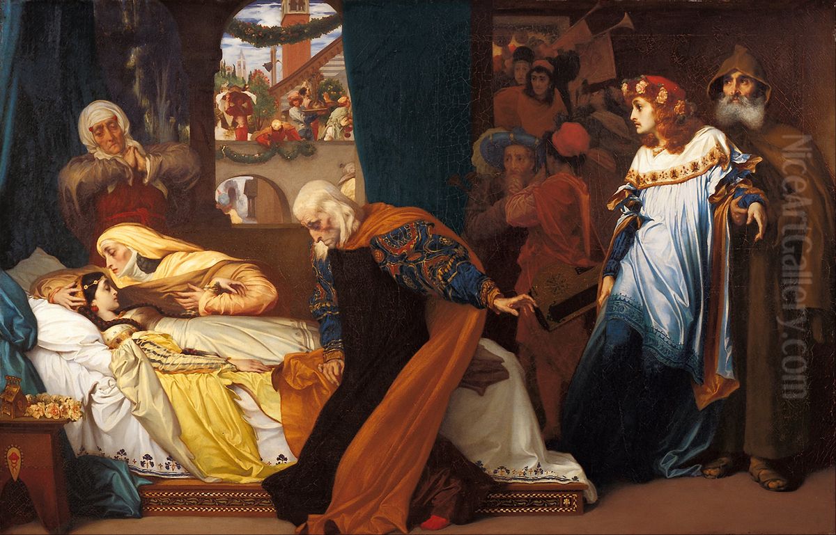 The feigned death of Juliet Oil Painting by Lord Frederick Leighton