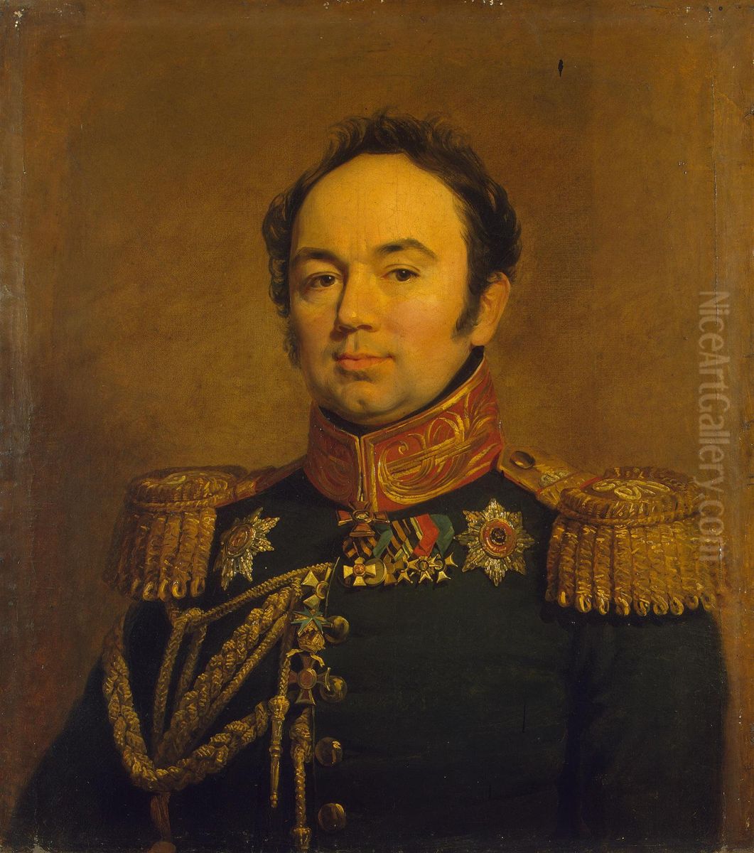 Portrait of Arseny A. Zakrevsky (1786 - 1865) (replica of the 1820 portrait ? ) Oil Painting by George Dawe