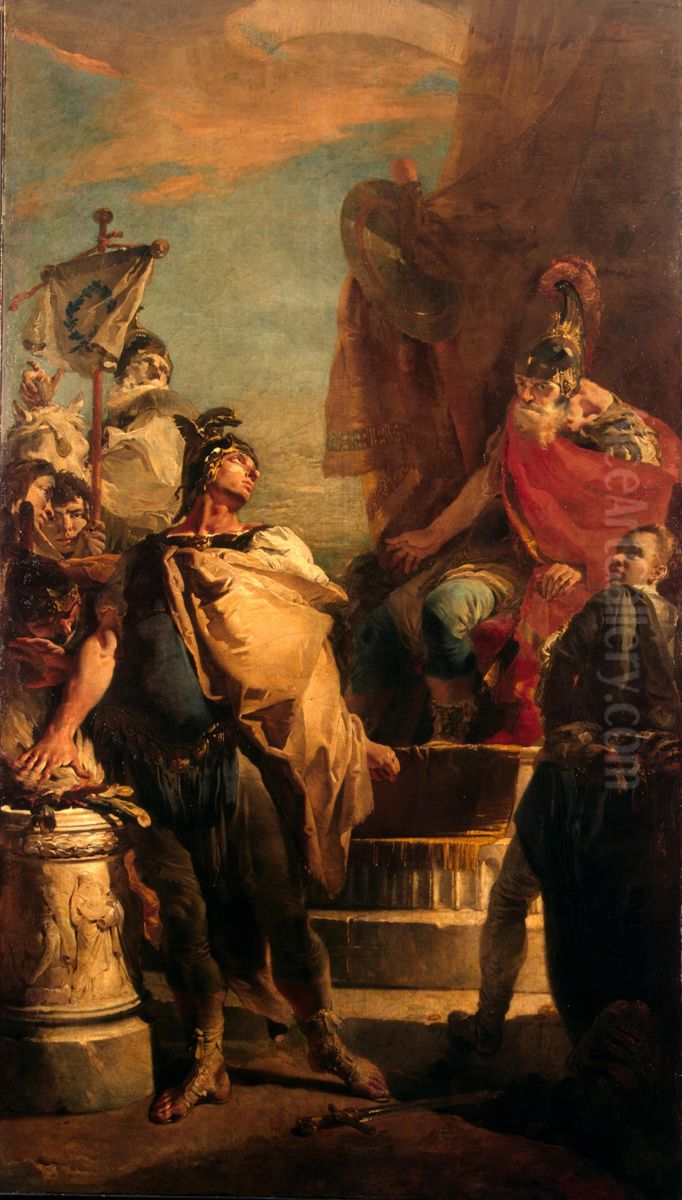 Muzio Scevola davanti a Porsenna Oil Painting by Giovanni Battista Tiepolo