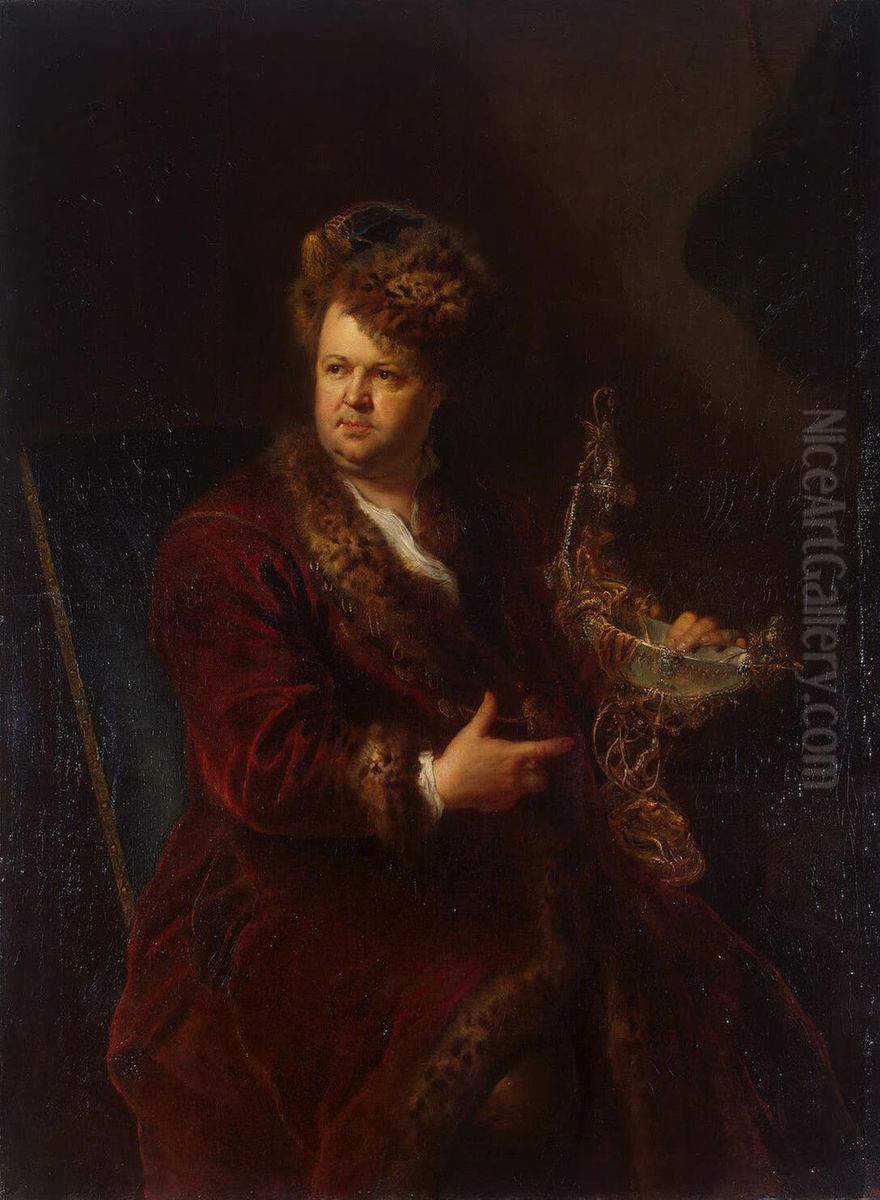Portrait of Johann Melchior Dinglinger Oil Painting by Antoine Pesne