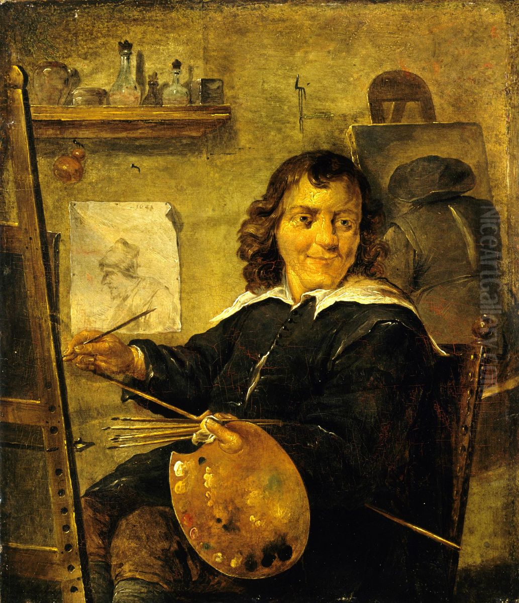 Painter in his Studio Oil Painting by David Teniers the Younger