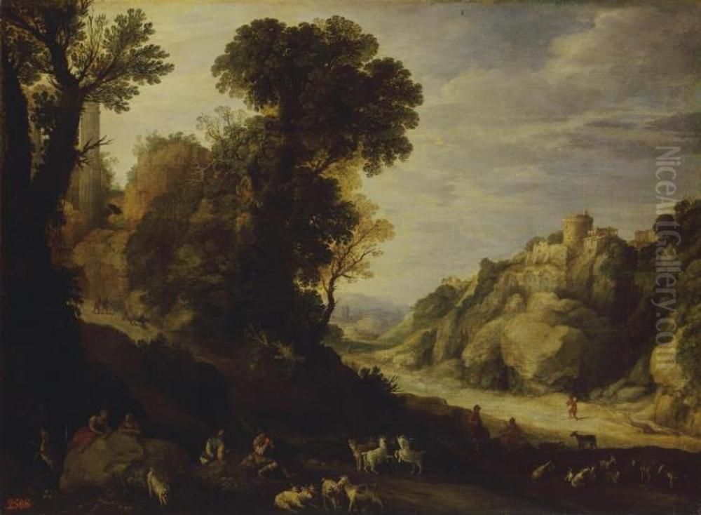 Mountainous Landscape Oil Painting by Paul Bril