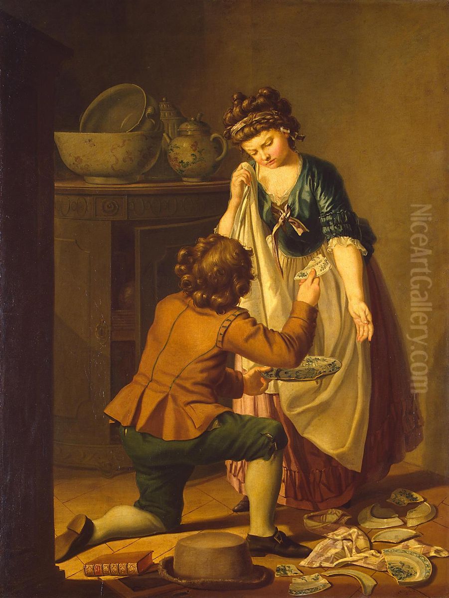 Broken Dishes Oil Painting by Pehr Hillestrom