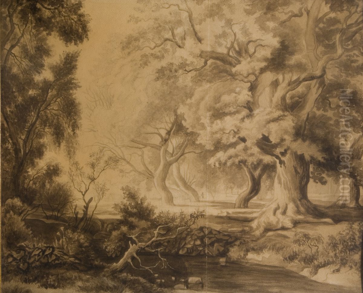 Park Oil Painting by Victoria Aberg