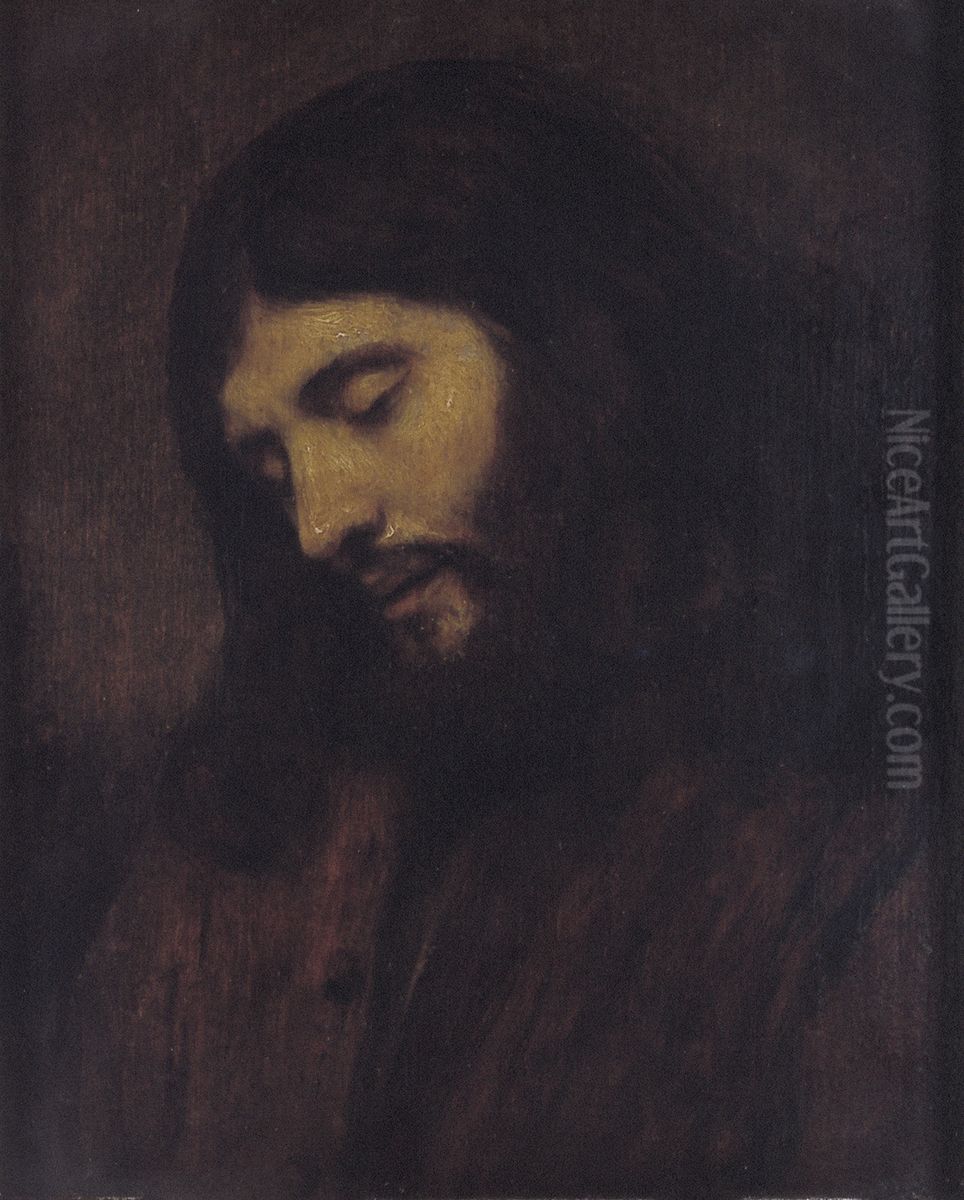 Head of Christ Oil Painting by Rembrandt