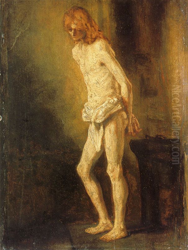 Christ at the column Oil Painting by Rembrandt