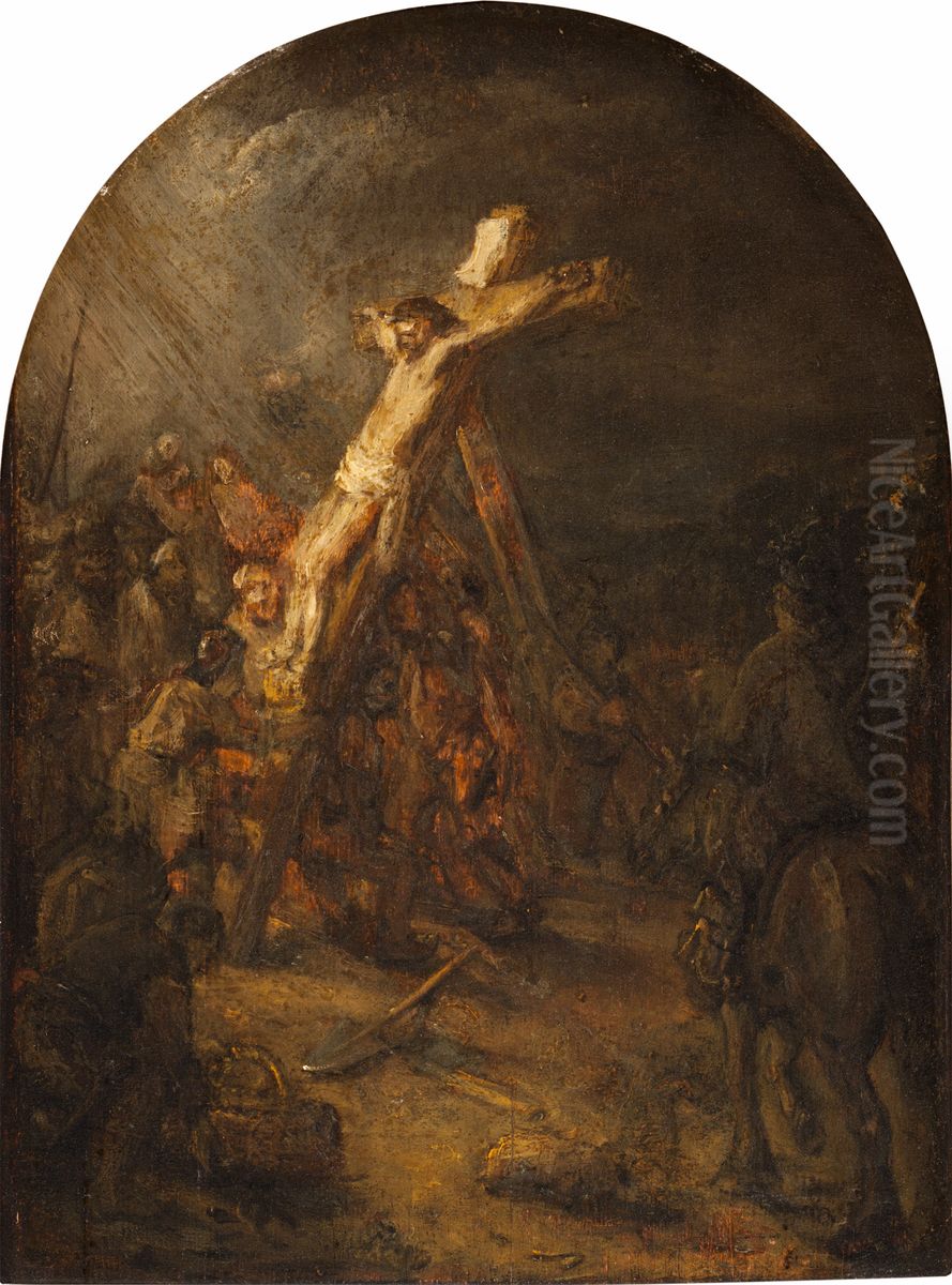 Raising of the Cross Oil Painting by Rembrandt